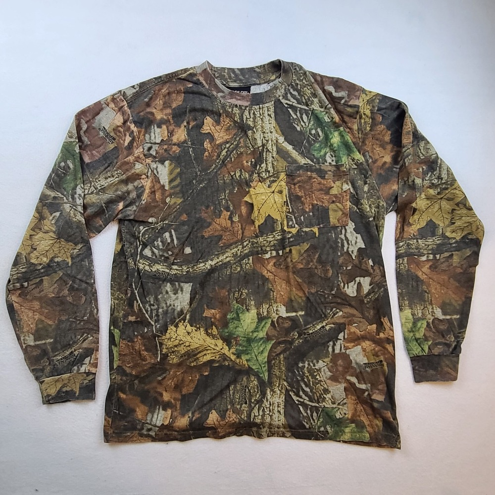 Fieldline Mens XL Realtree Camo Long Sleeve Pocket T Shirt Hunting Outdoor Tee
